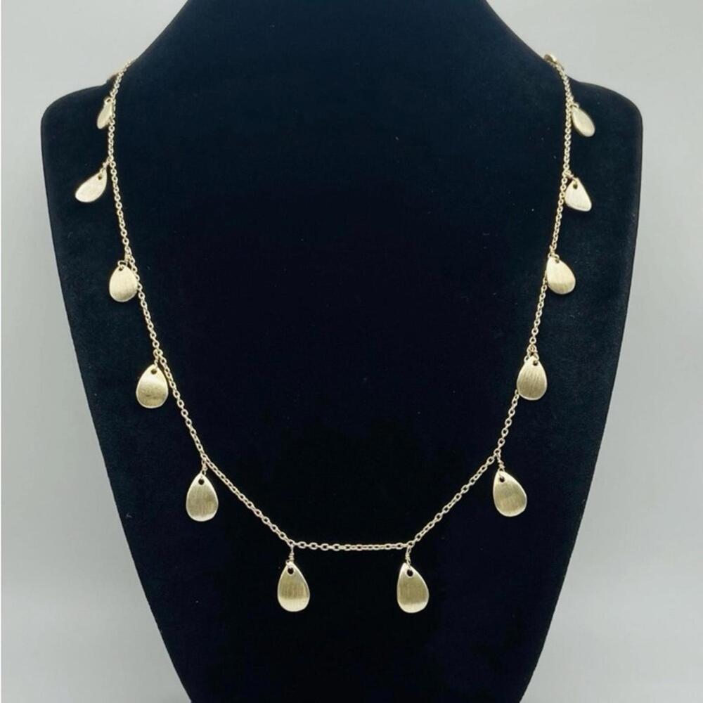 14K Gold filled Matte teardrop necklace